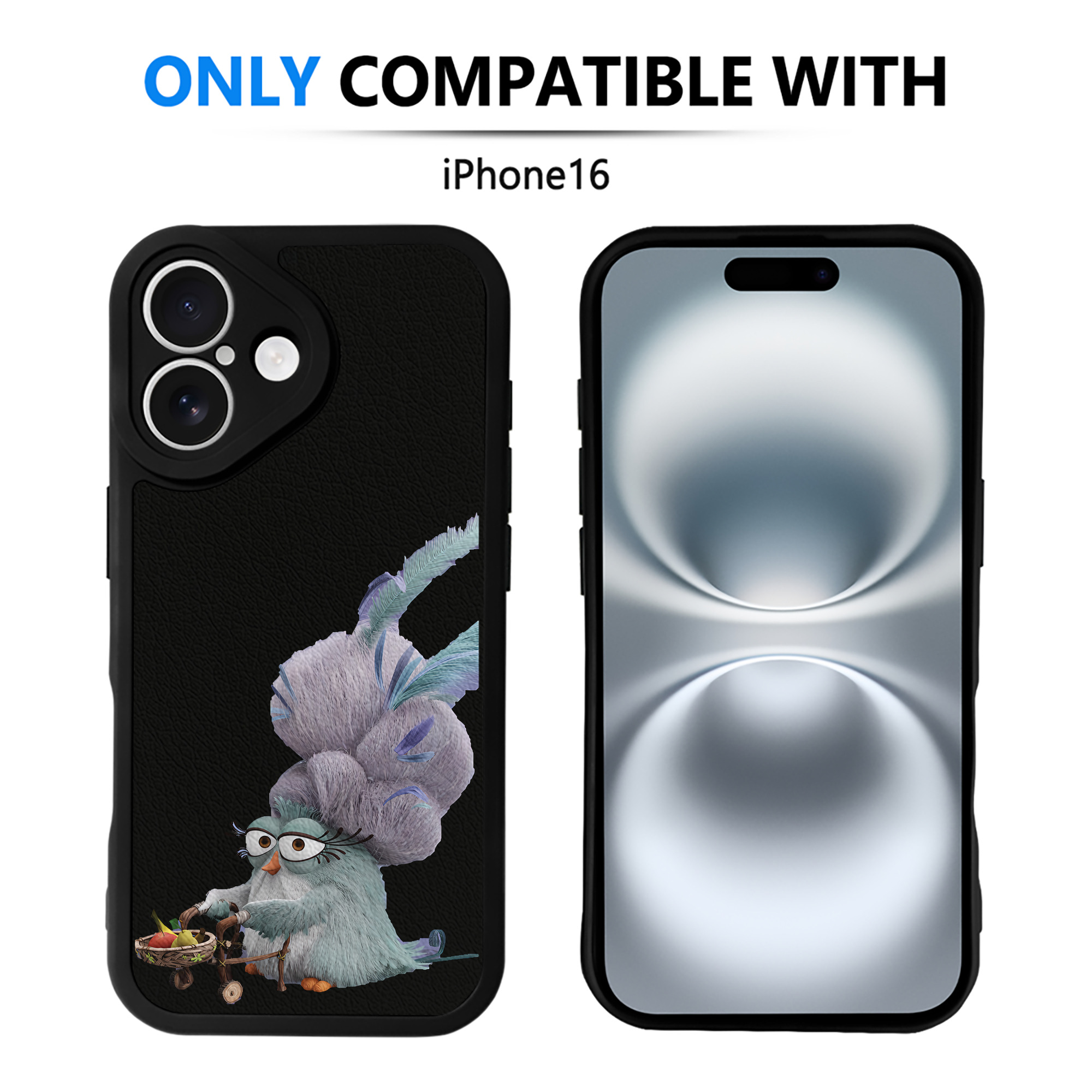 （画像用） Angry Birds アングリーバード 【iPhone 16シリーズ対応】シリコンスマホケース（レザー調） 材質：シリコン